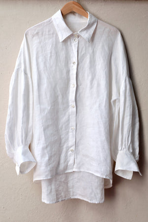 Balloon Sleeve Linen Sartorial Shirt