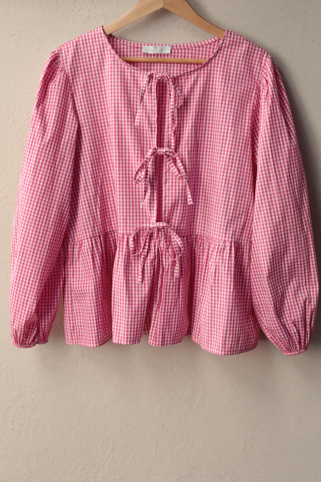 Dainty Pink Gingham Blouse