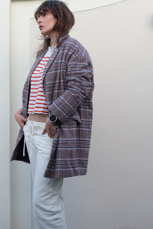 Bonton Checked Caban Coat