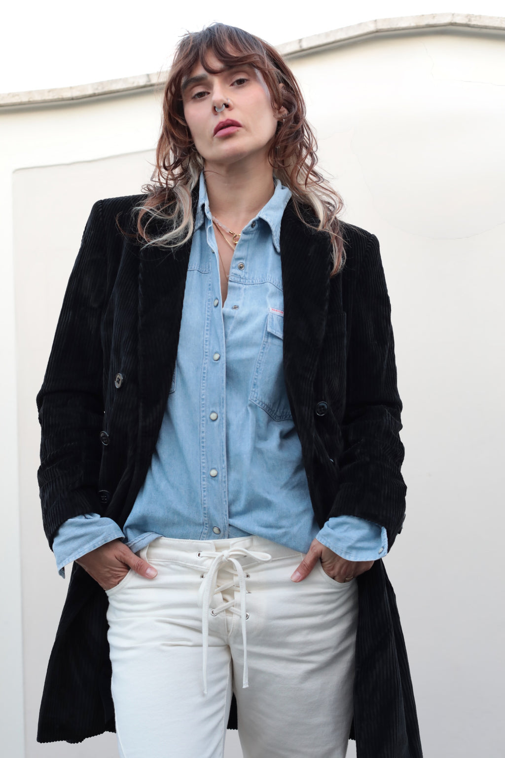 Corduroy Double Breasted Coat