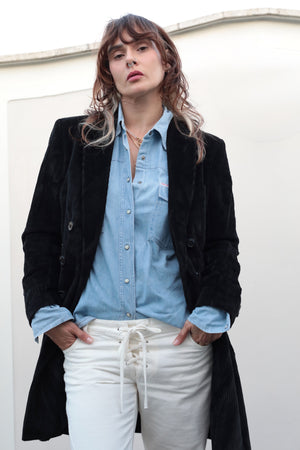 Corduroy Double Breasted Coat
