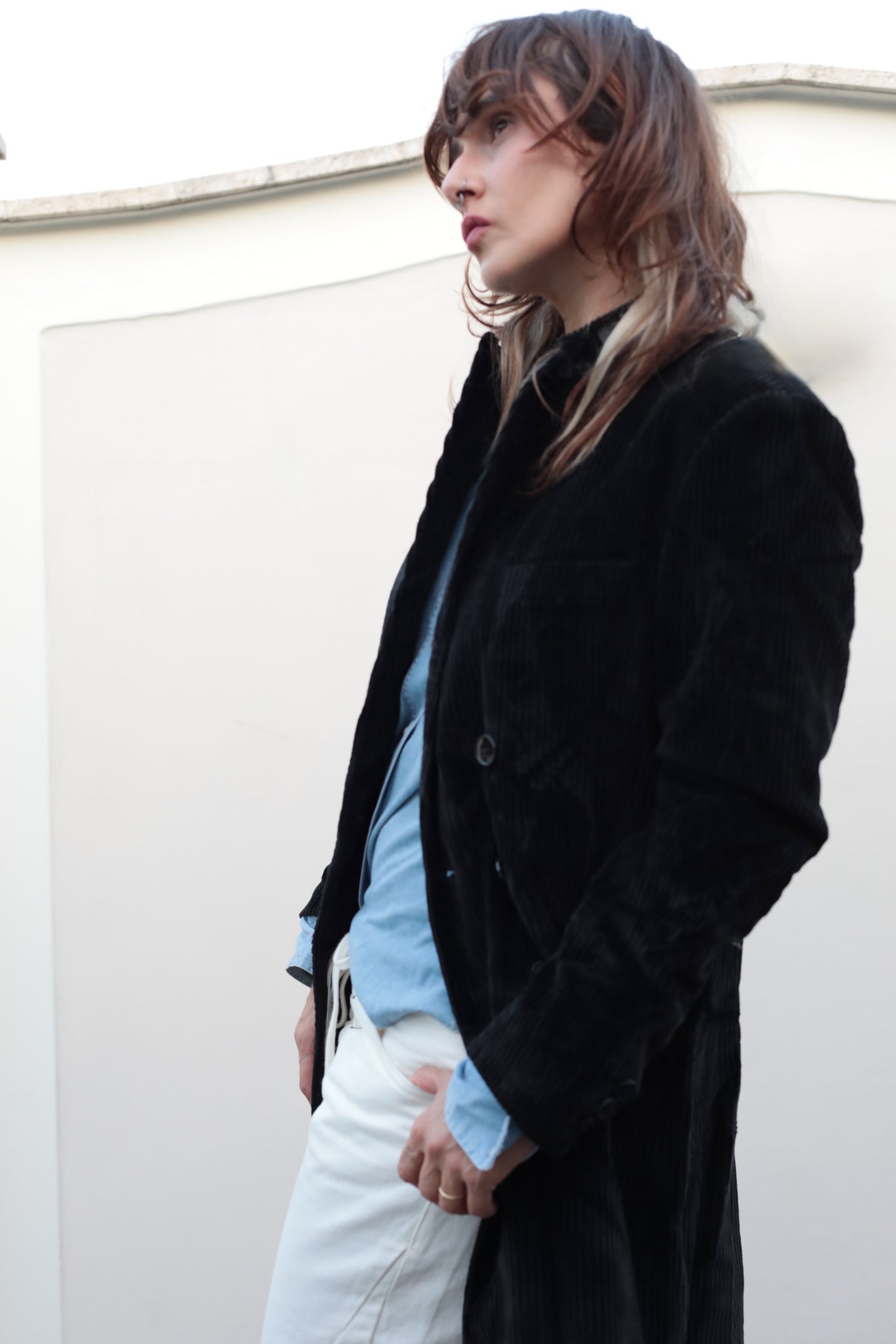 Corduroy Double Breasted Coat