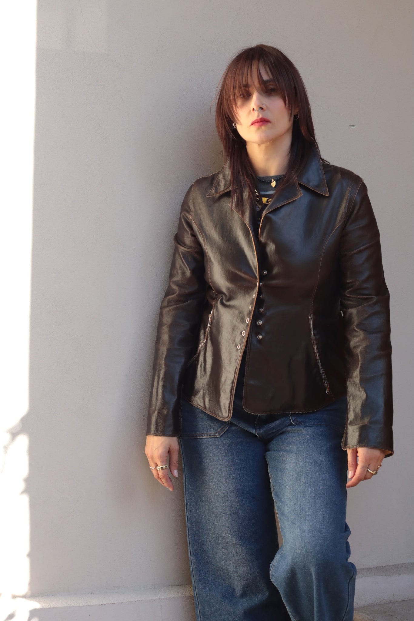 Vintage Y2K Stretch Leather Jacket