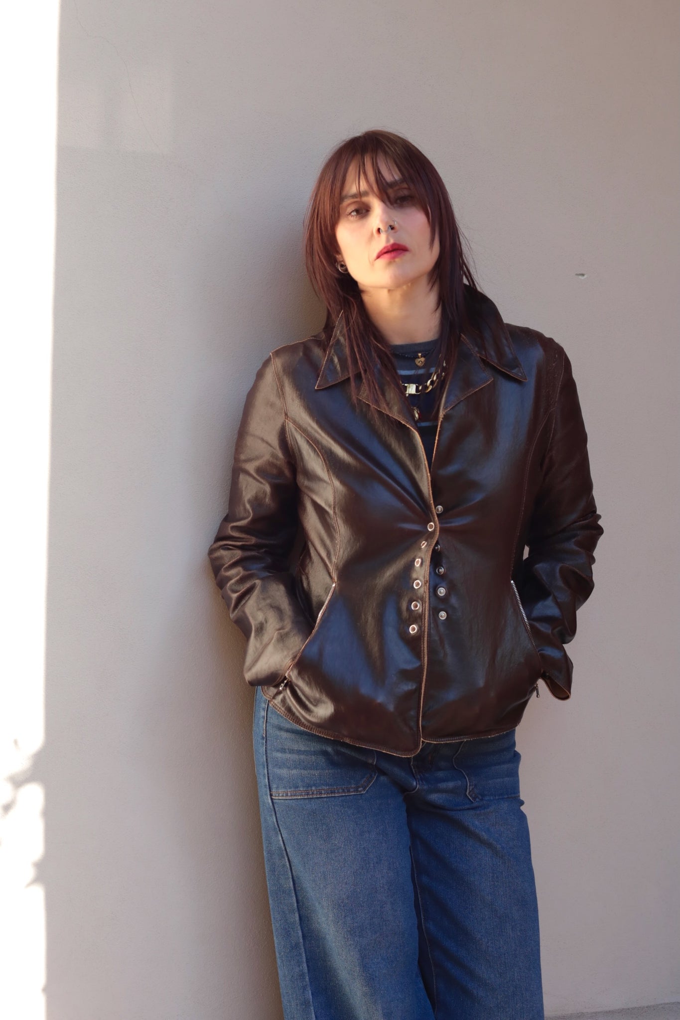 Vintage Y2K Stretch Leather Jacket