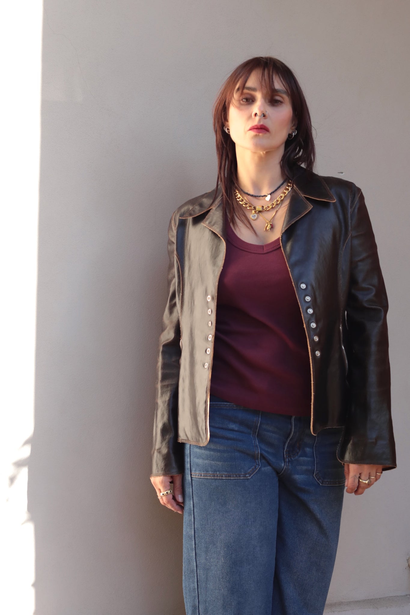 Vintage Y2K Stretch Leather Jacket