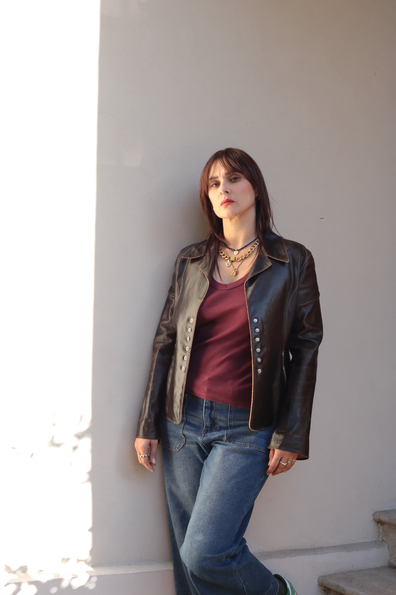 Vintage Y2K Stretch Leather Jacket