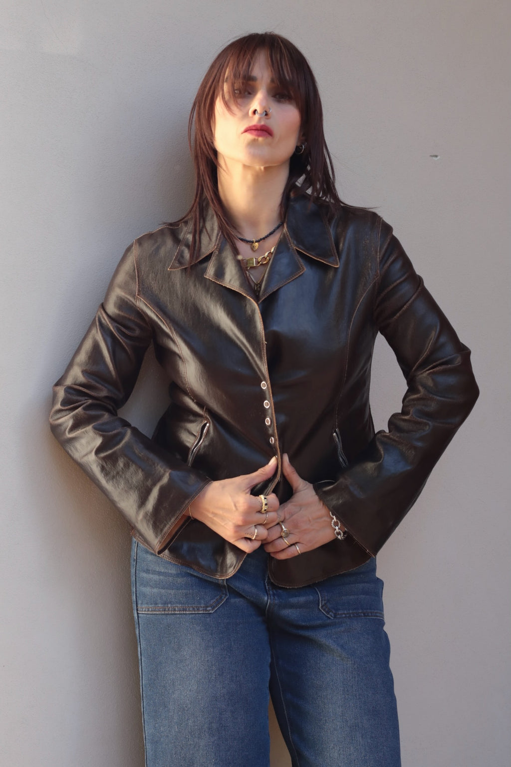 Vintage Y2K Stretch Leather Jacket