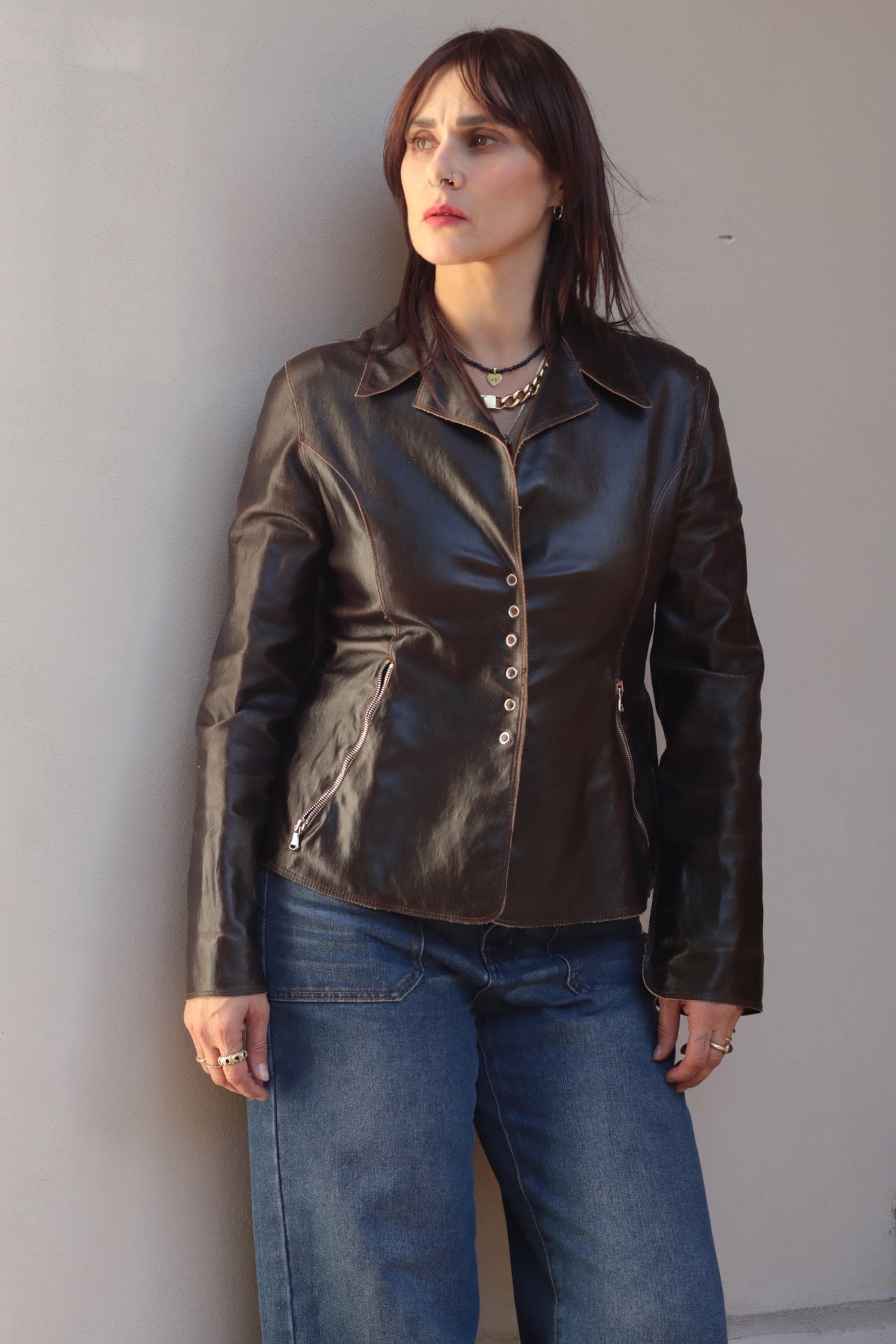 Vintage Y2K Stretch Leather Jacket