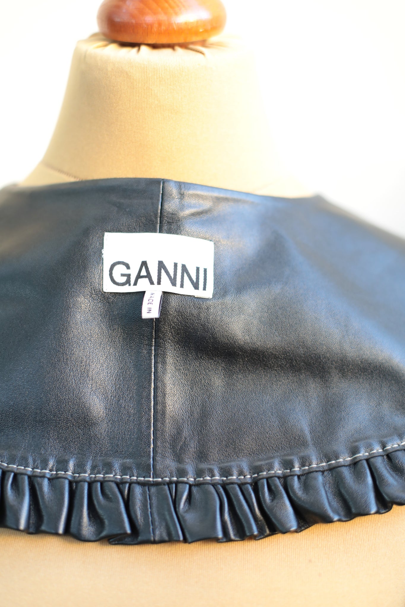 Ganni Black Leather Collar