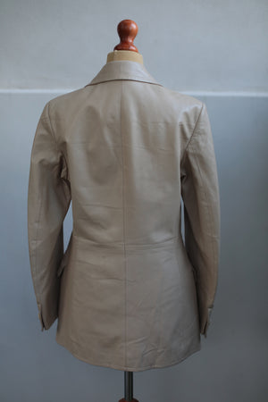 Vintage 90s Cream Leather Jacket