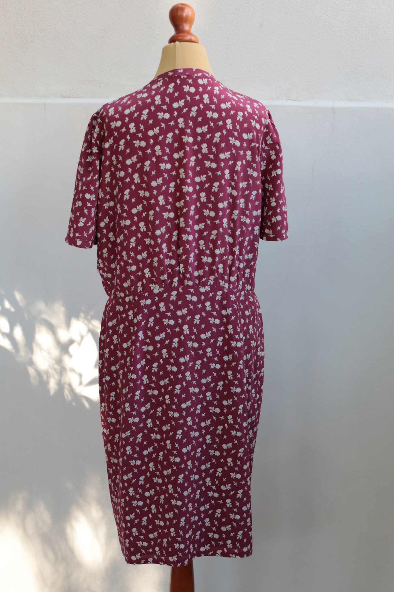 Vintage 90s Burgundy Silk Dress