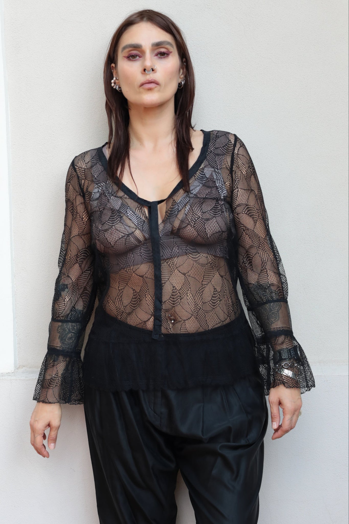 Kristina Ti Black Lace Top