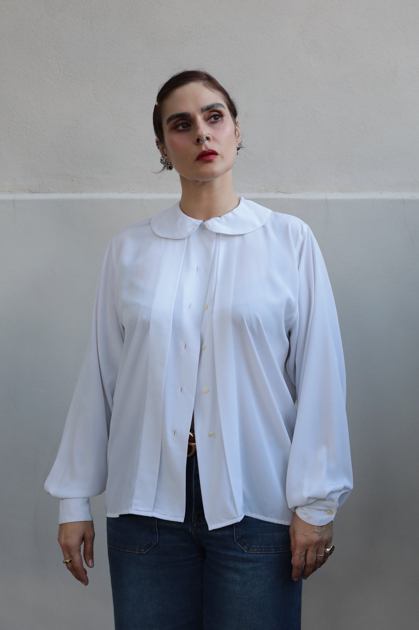 Vintage White Silk Shirt