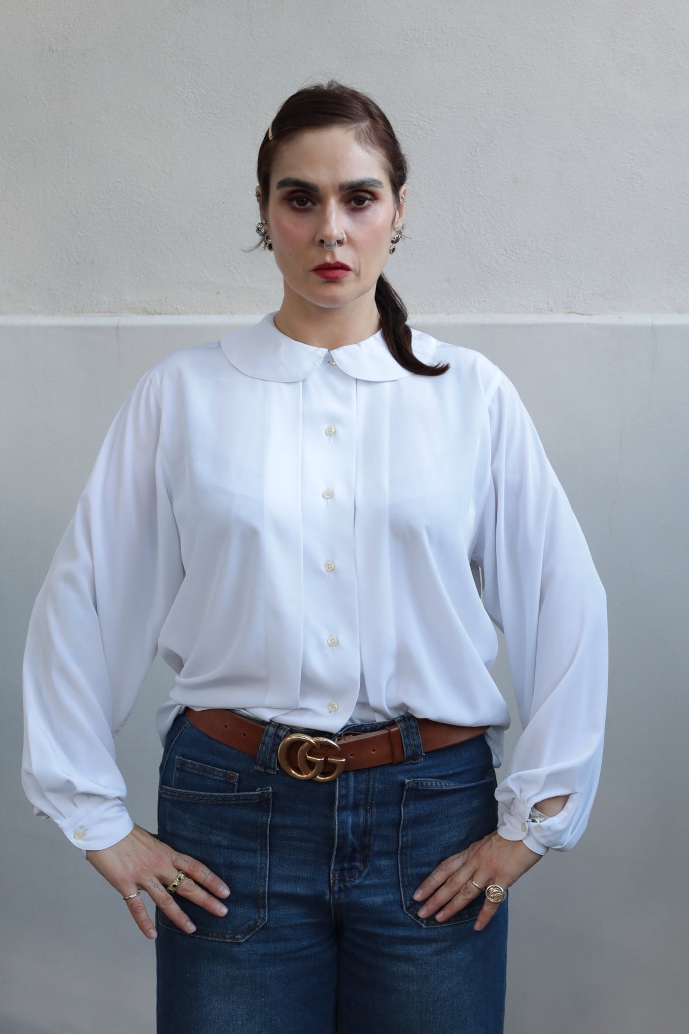 Vintage White Silk Shirt