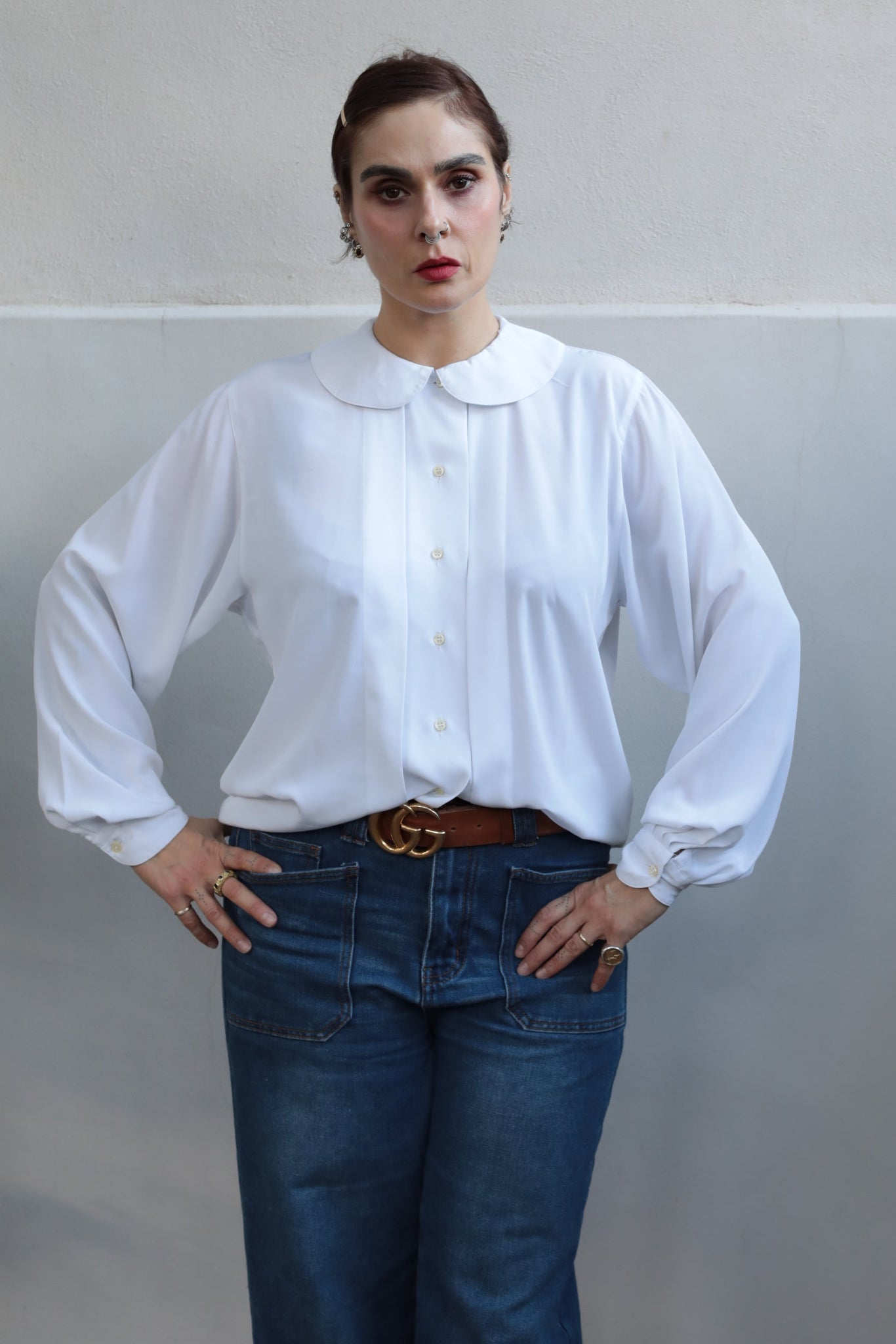 Vintage White Silk Shirt