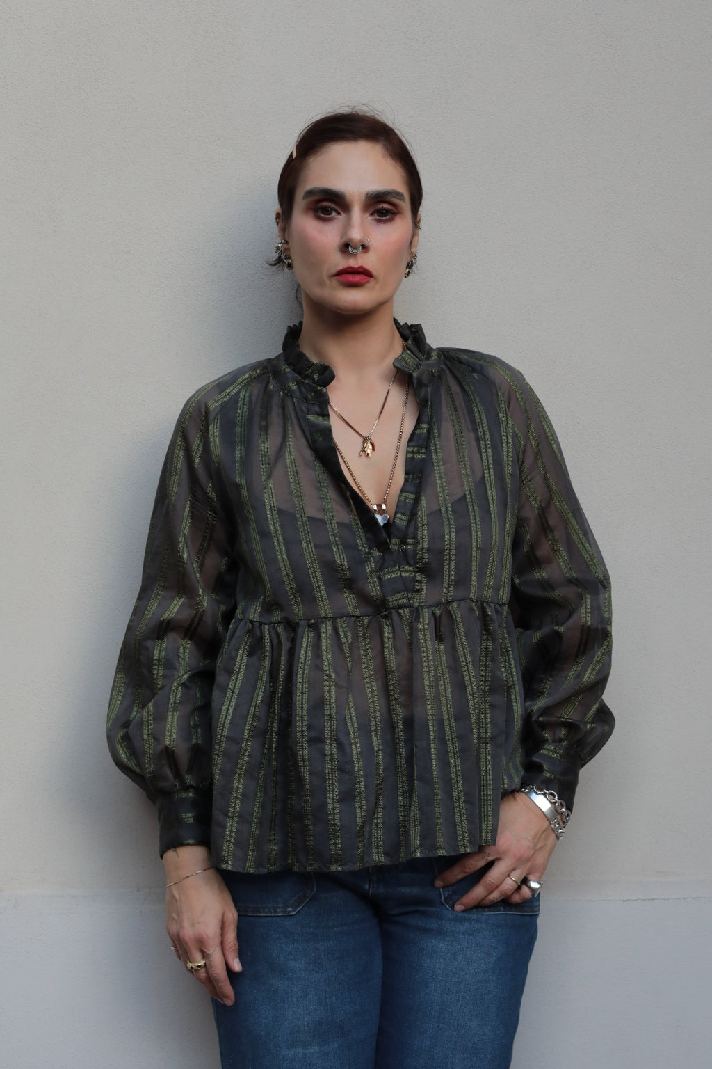 Ottod'ame Semi-sheer Lurex Blouse