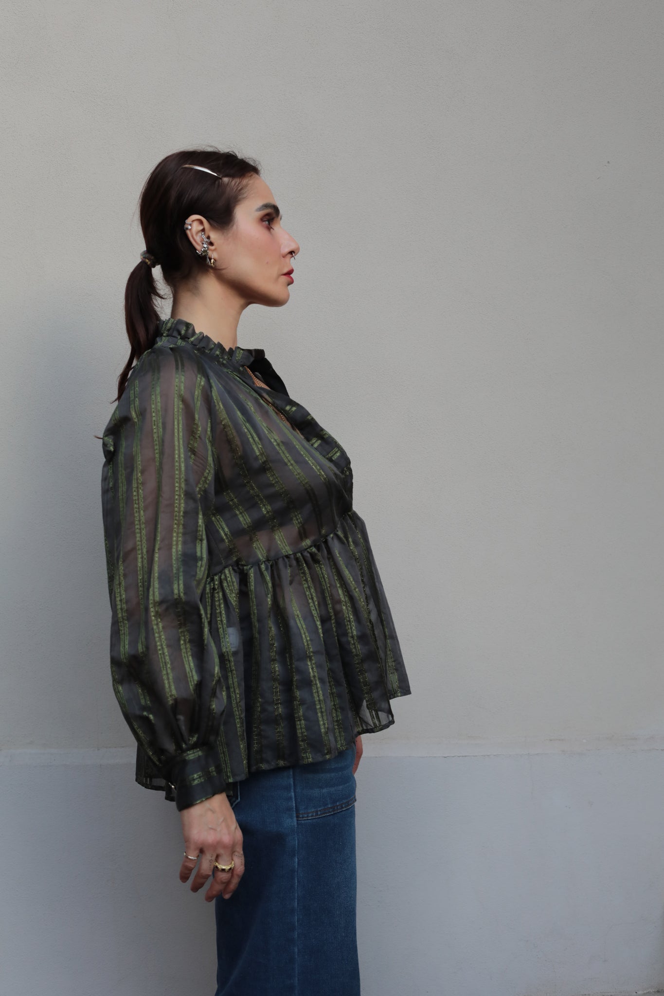 Ottod'ame Semi-sheer Lurex Blouse