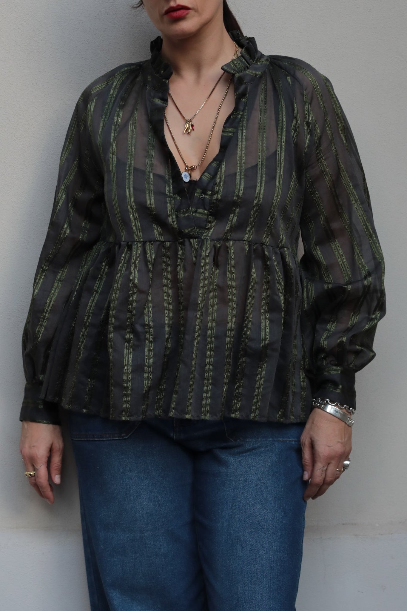 Ottod'ame Semi-sheer Lurex Blouse