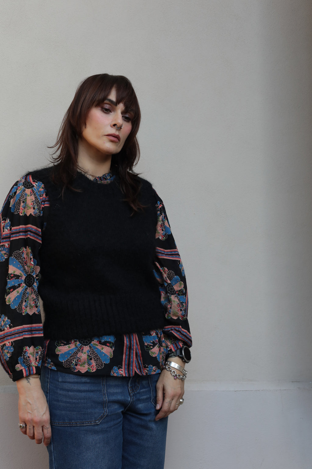 Preloved COS Black Mohair Vest