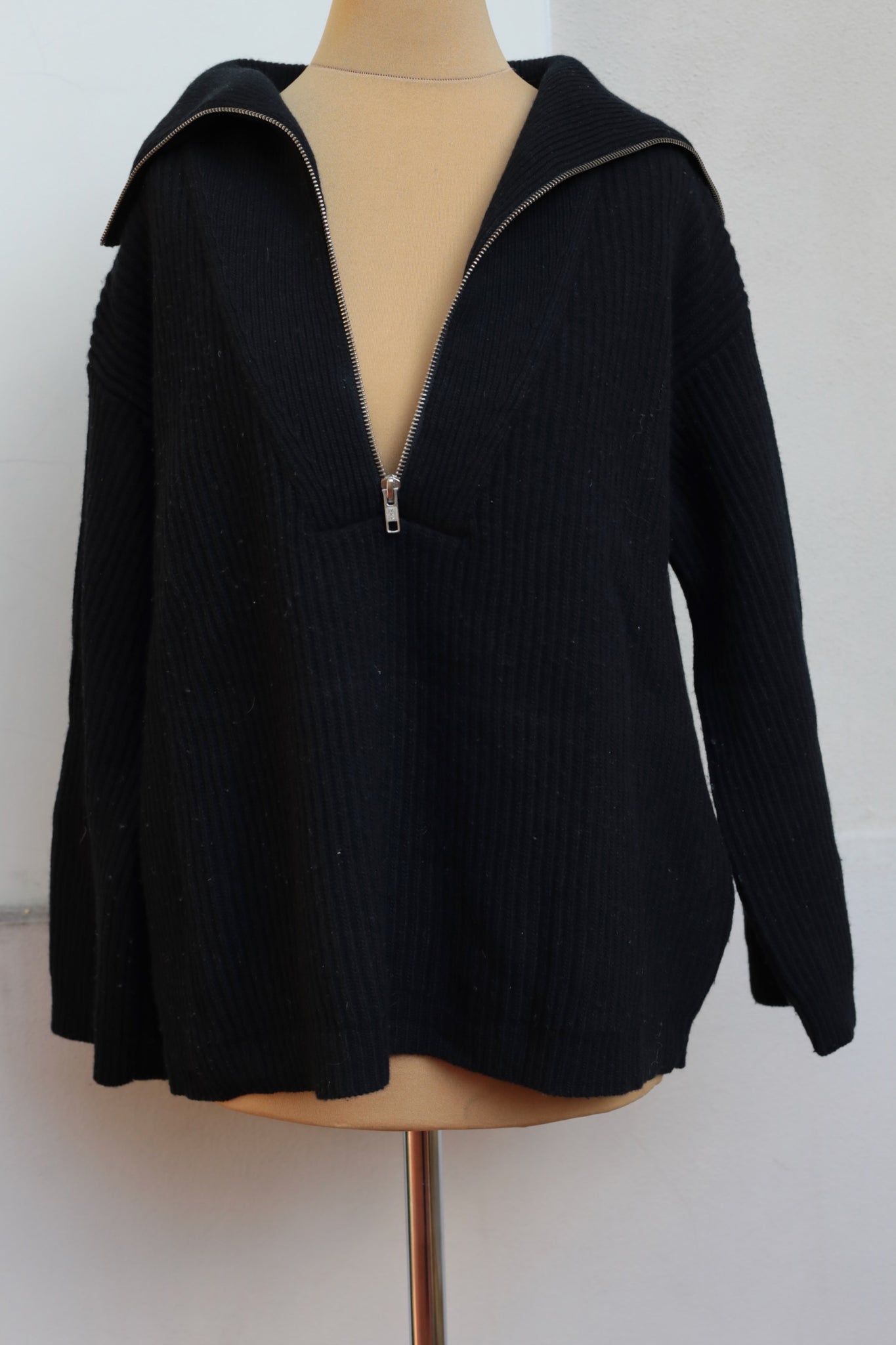 Preloved Jucca Zipped Turtleneck Rib Sweater