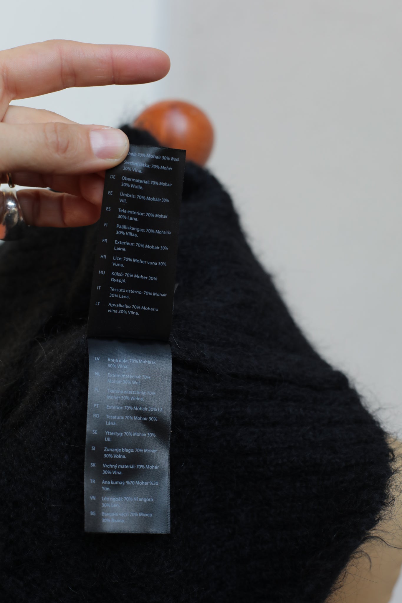 Preloved COS Black Mohair Vest