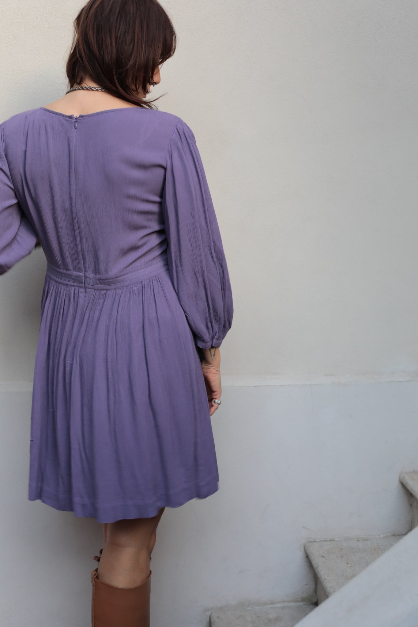 Ba&sh Smock Puff Sleeve Dress