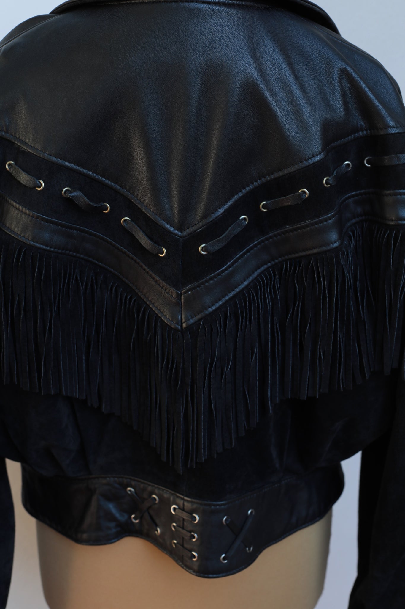 Vintage French Fringed Leather Jacket