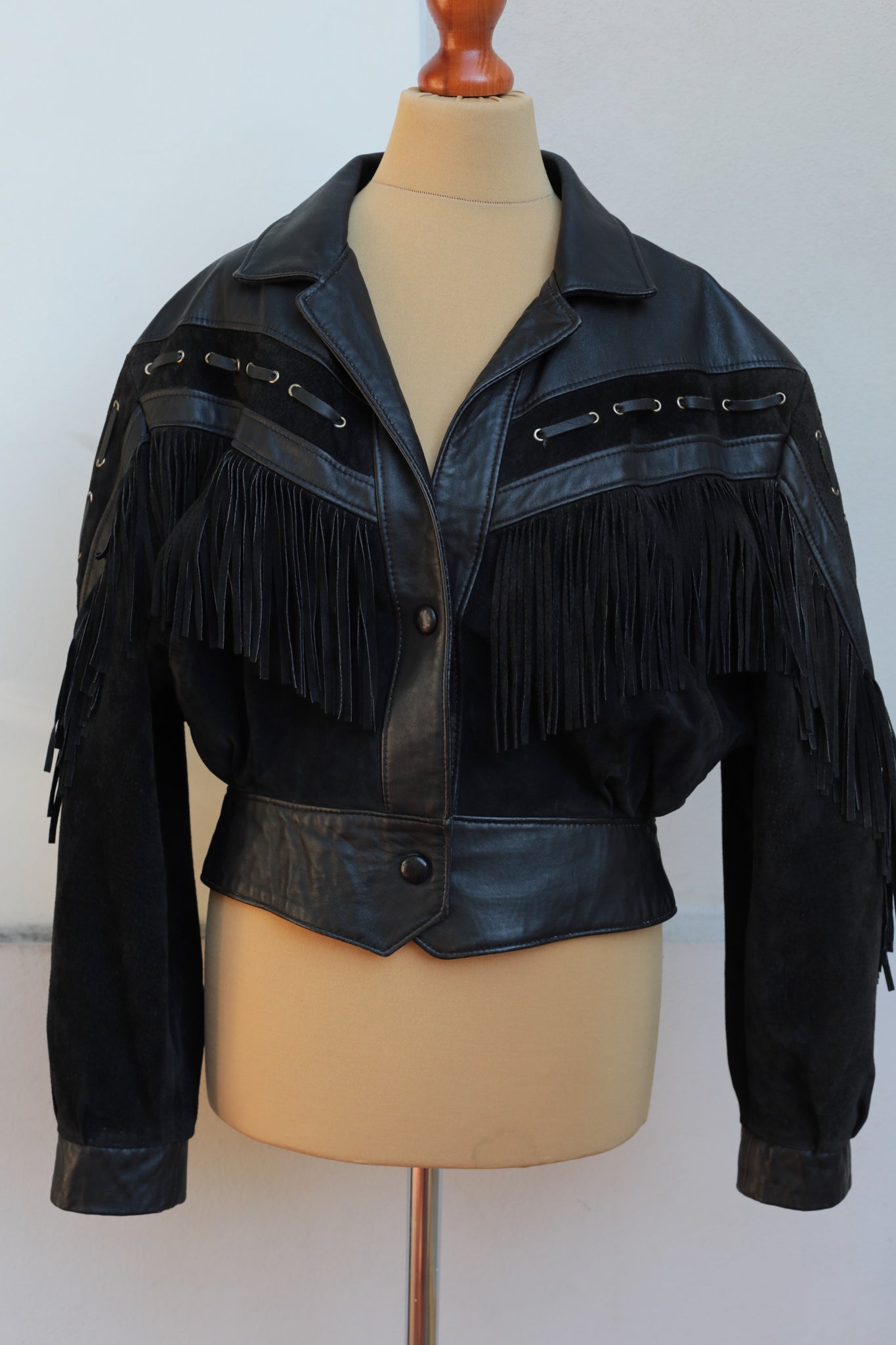 Vintage French Fringed Leather Jacket