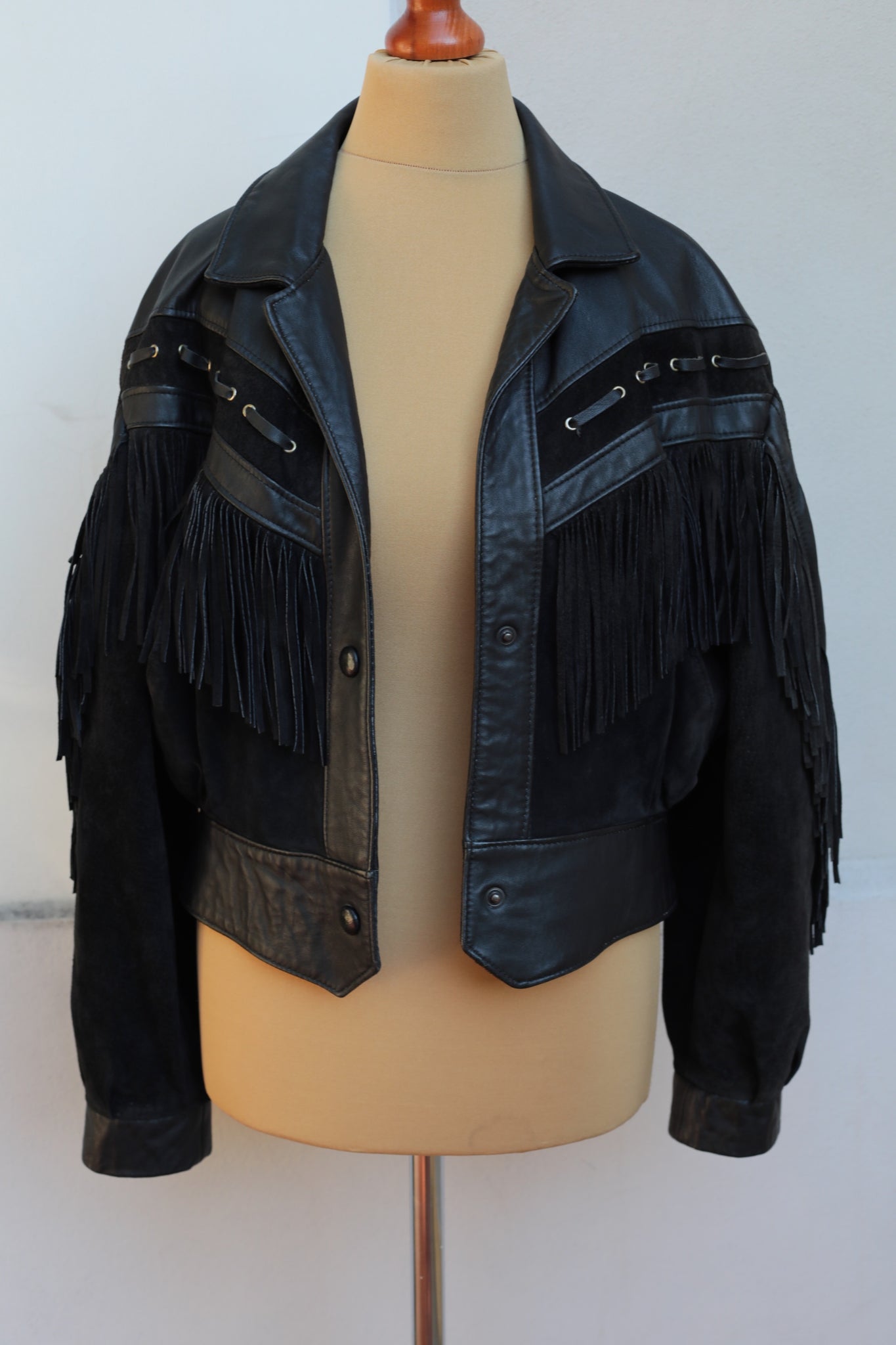 Vintage French Fringed Leather Jacket