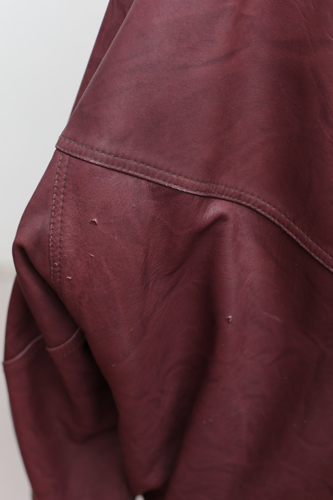 Vintage Burgundy Leather Bomber