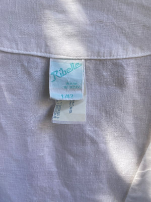 Vintage 80s White Linen Kimono