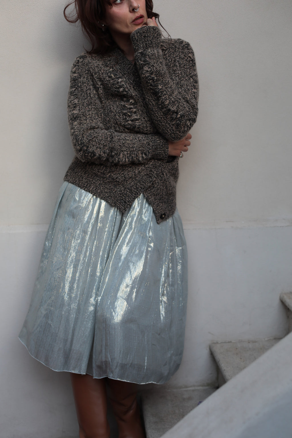 Preloved Pomandère Silk and Lurex Skirt