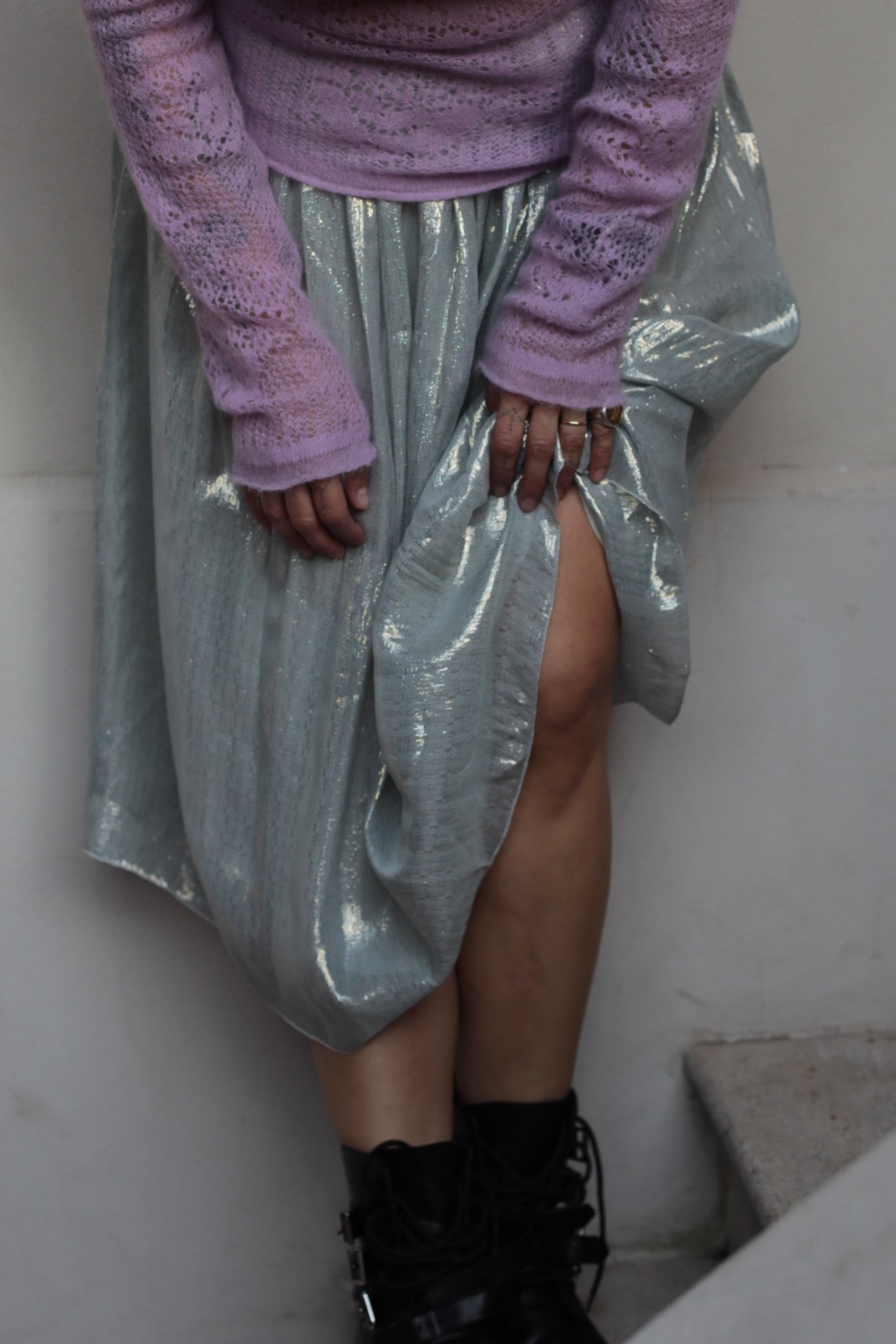 Preloved Pomandère Silk and Lurex Skirt