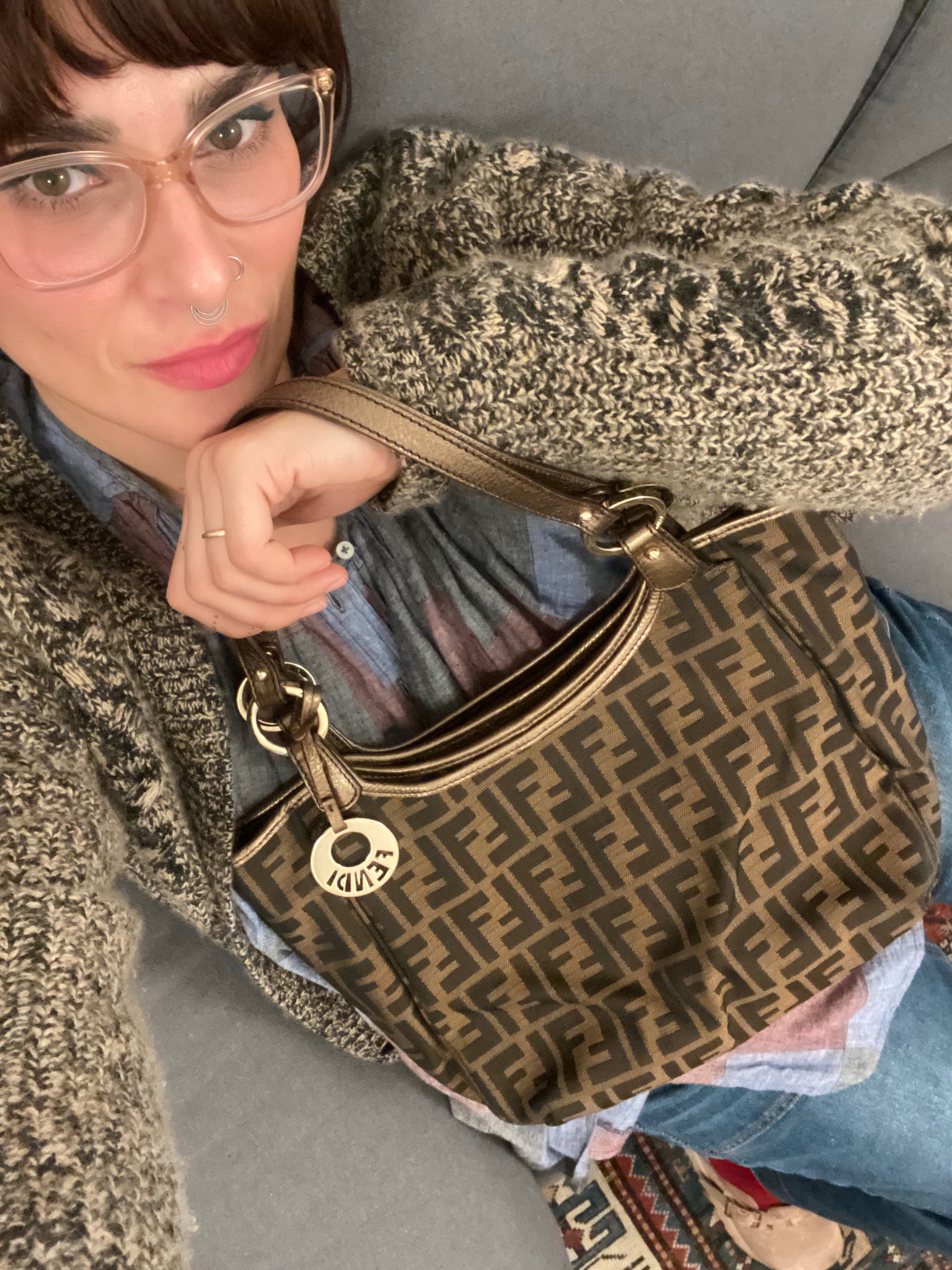 Fendi Chef Zucca Shoulder Bag