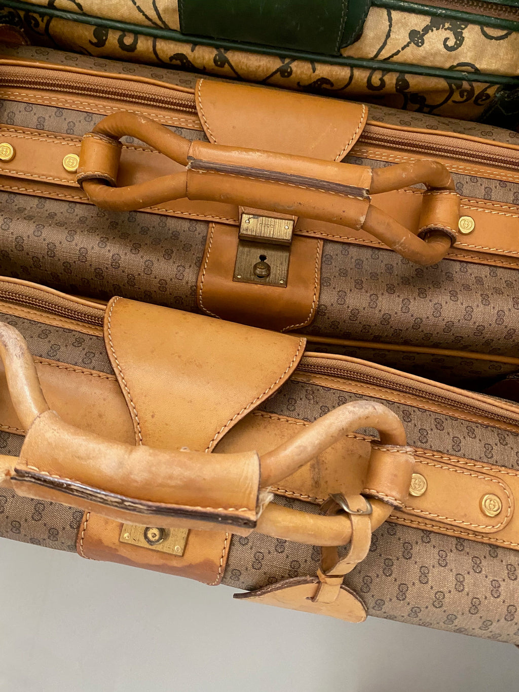 Gucci Vintage 80s Canvas & Leather Suitcase - Medium