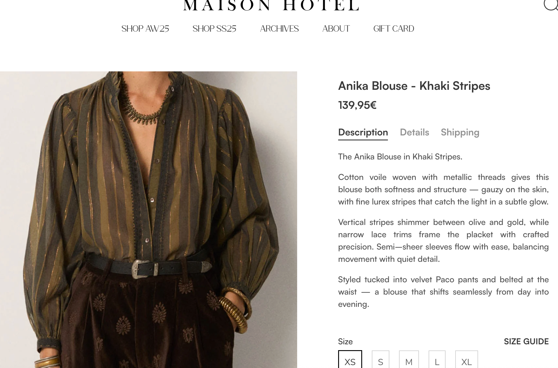 Ottod'ame Semi-sheer Lurex Blouse