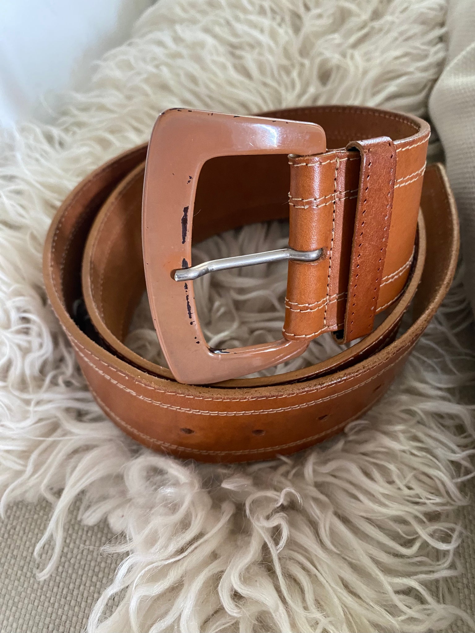 Vintage Tan Leather Belt