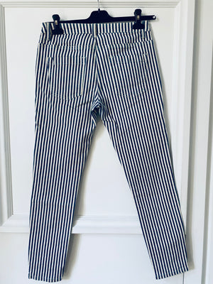 Blue and White Striped Jeans