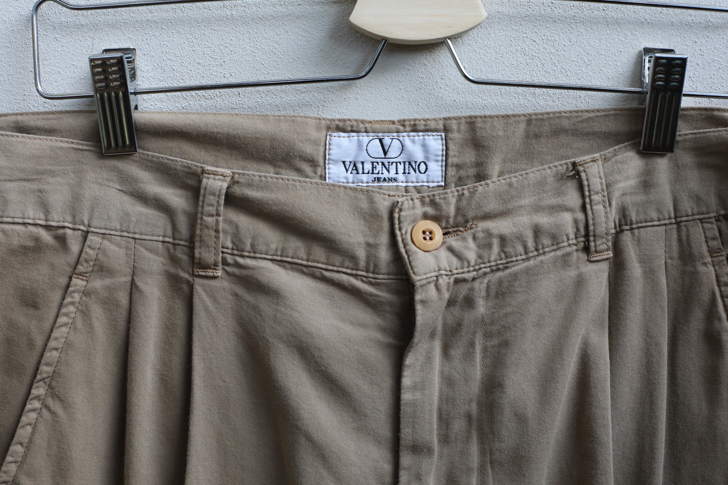 Vintage 90s Valentino Neutral Chino Trousers