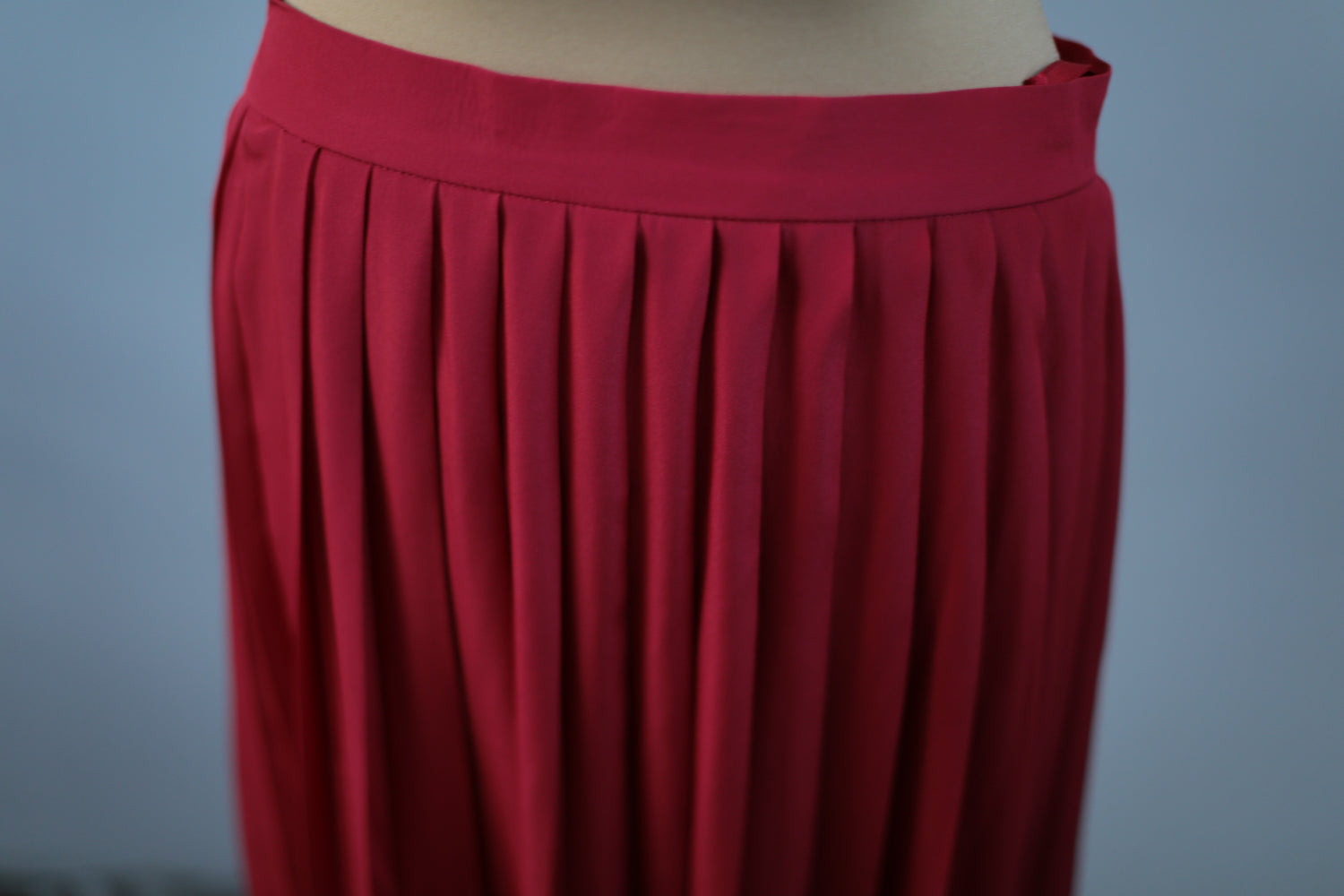 Vintage Rouge Red Plissé Skirt