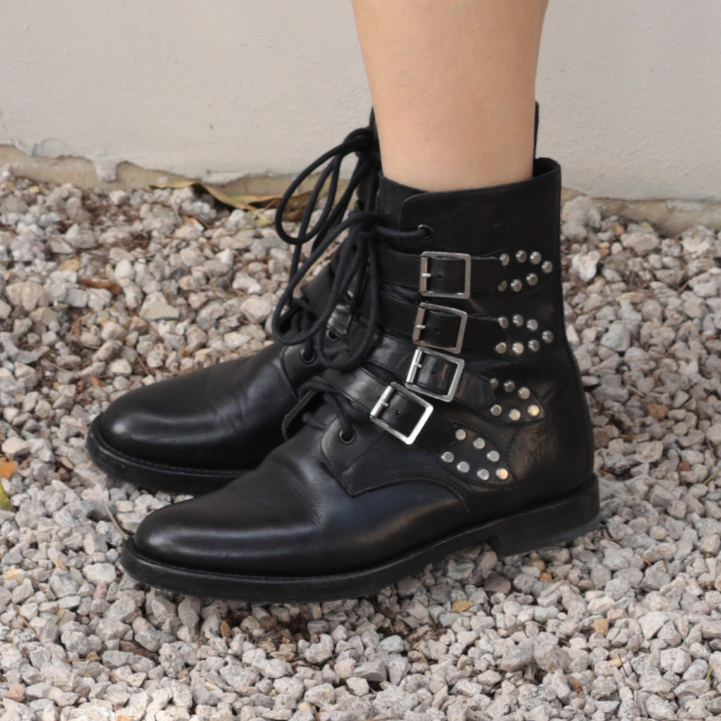 Saint Laurent Multi Buckle Ranger Boots