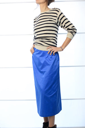Vintage Fendissime by Fendi Blue Satin Longuette Skirt