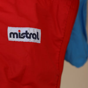 Vintage Eighties Bright Red and Blue Cotton Windbreaker