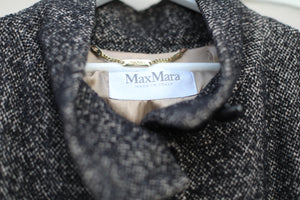 Vintage Max Mara Dark Brown Tweed Coat