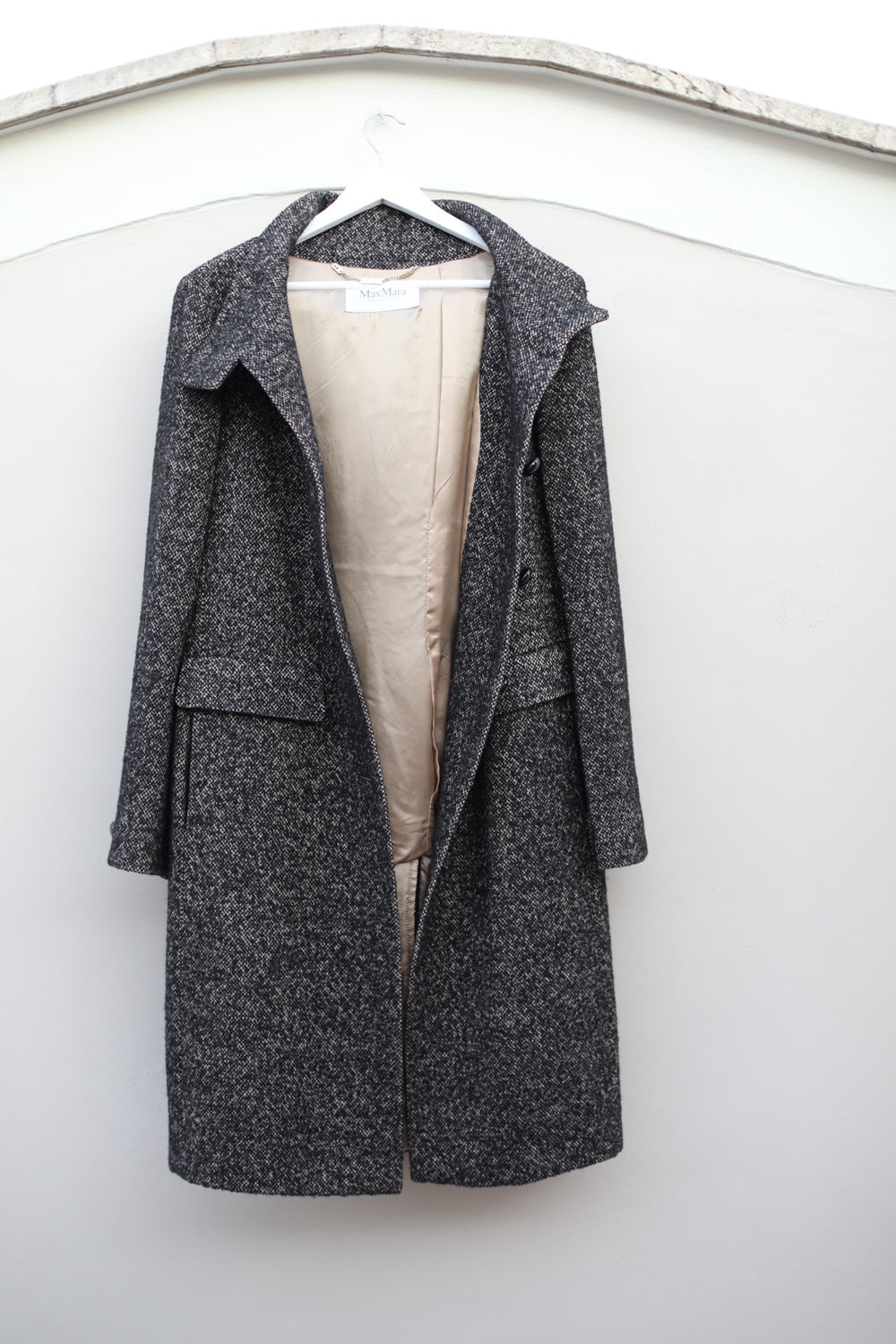 Vintage Max Mara Dark Brown Tweed Coat