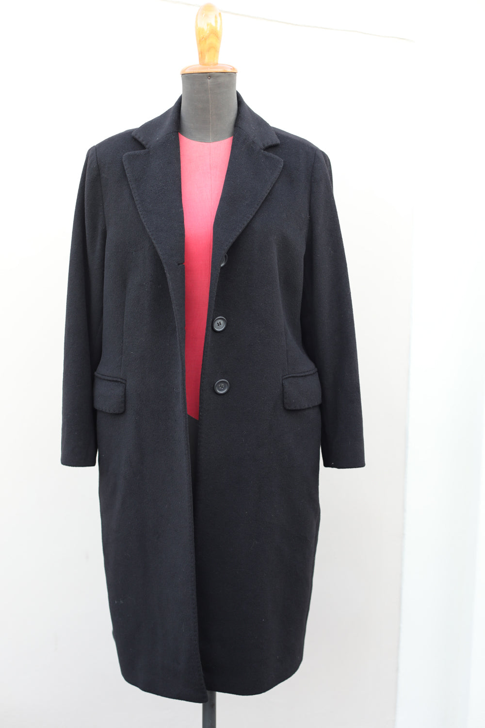 Vintage Black Wool and Cashmere Coat