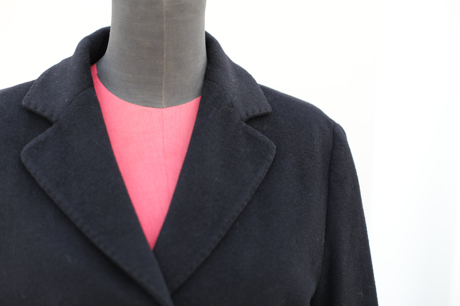 Vintage Black Wool and Cashmere Coat