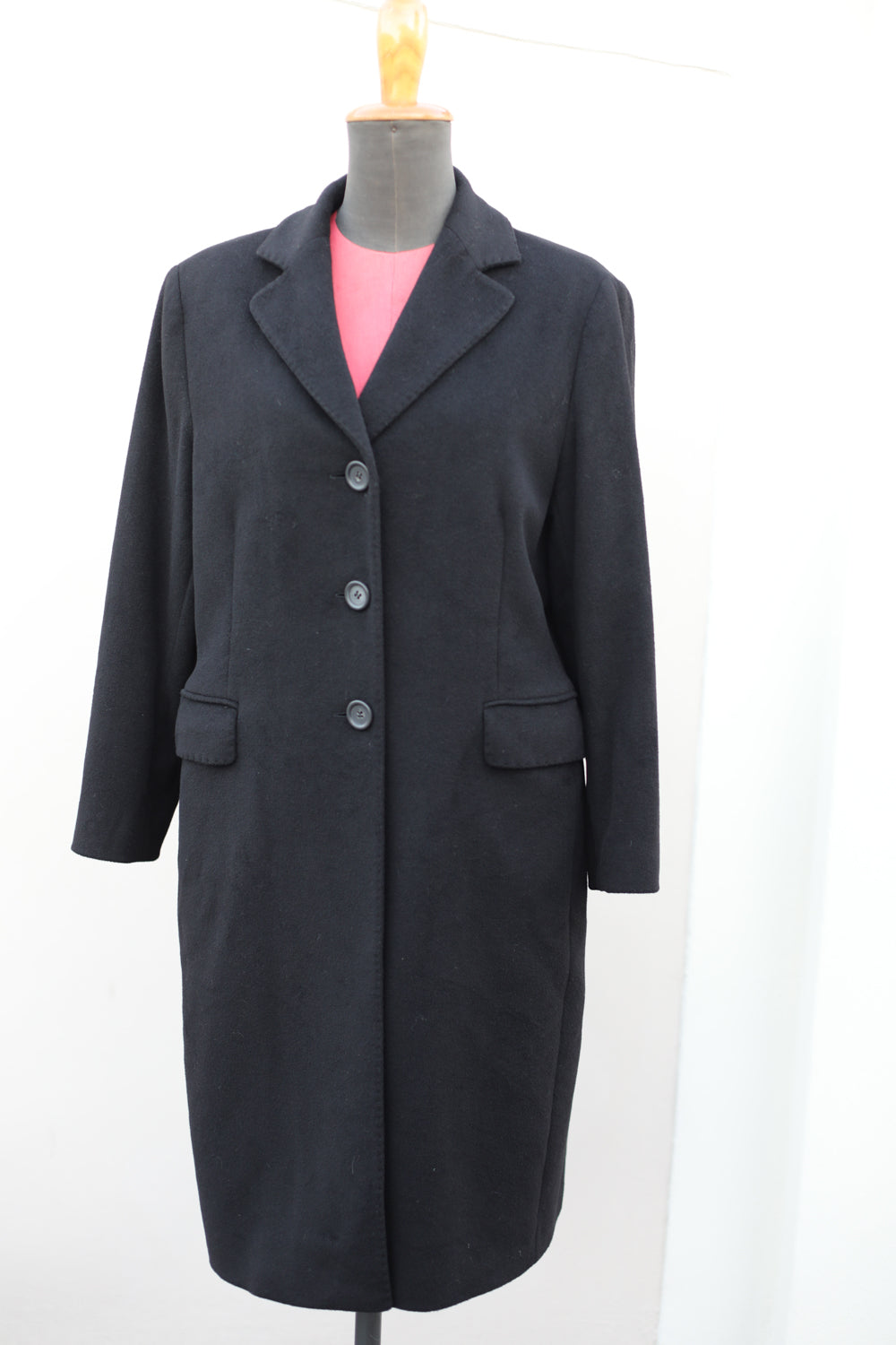 Vintage Black Wool and Cashmere Coat