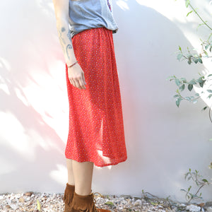 Vintage 80s Red Polka Dots Skirt