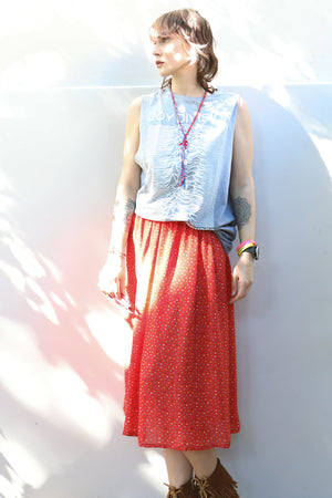 Vintage 80s Red Polka Dots Skirt